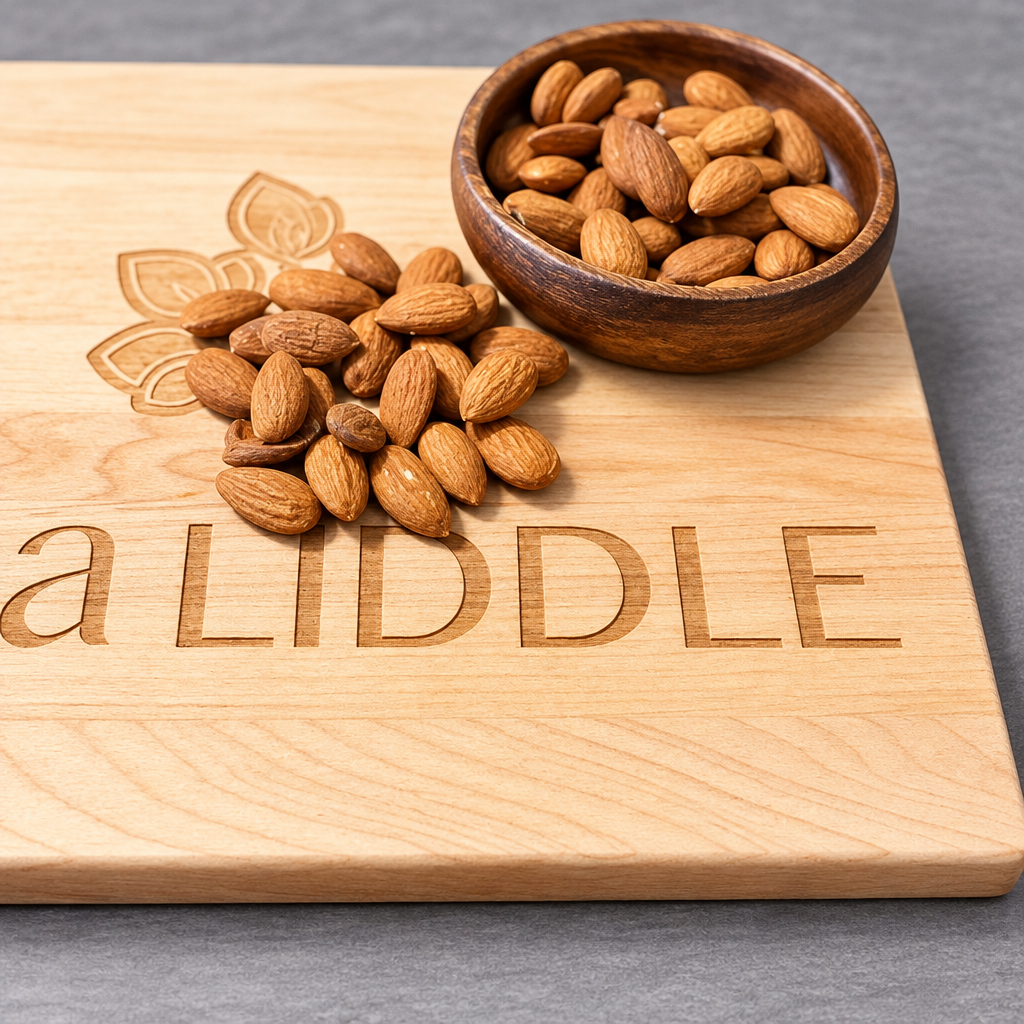 Almonds raw whole with improved studio lighting