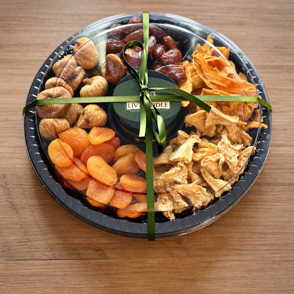 Assorted Dried Fruit and Fig Jam Gift Box lighting preview