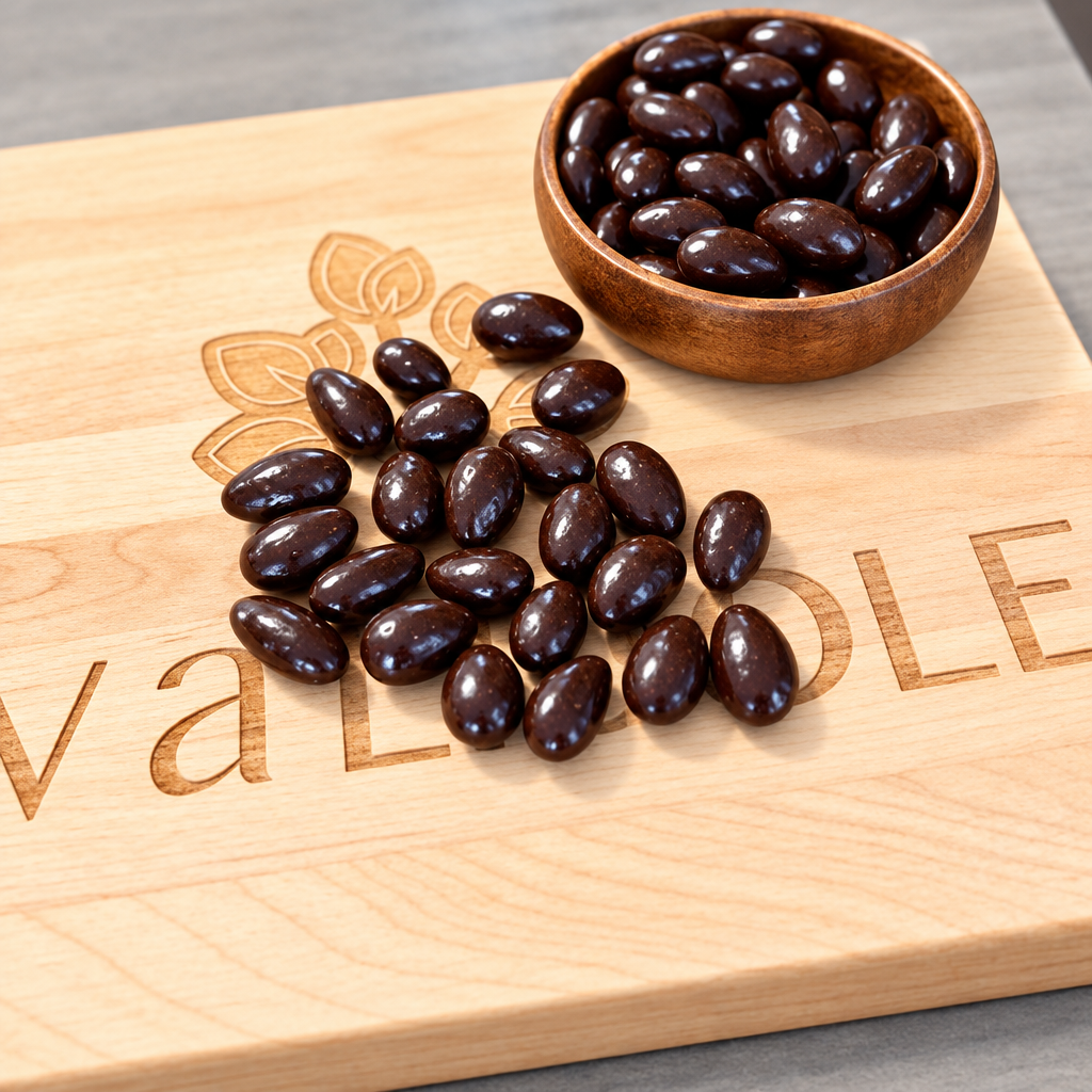 Dark Chocolate Almonds with improved studio lighting