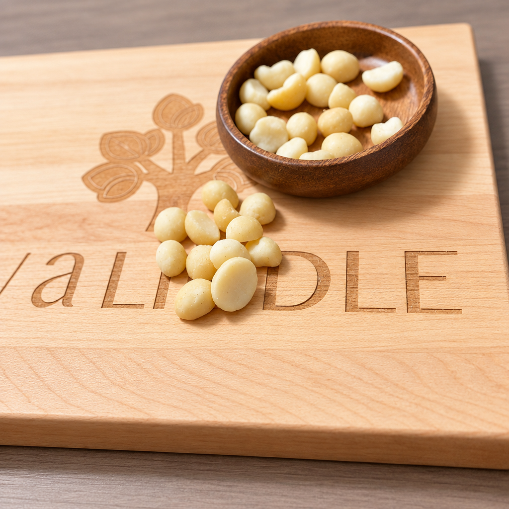 Raw Macadamia with improved studio lighting